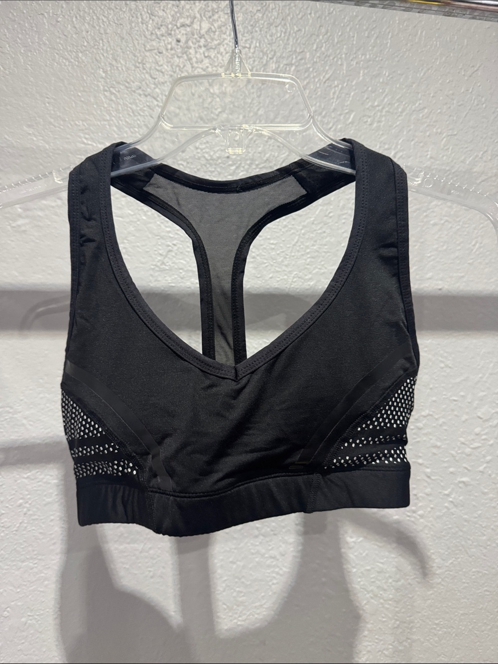 Lilybod Black Racerback Mesh-Panel Sports Bra